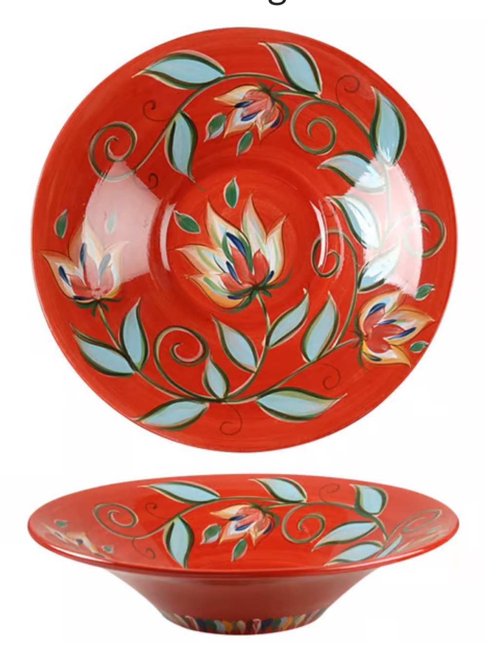 Southern Living at Home Gail Pittman Red Bountiful Collection Large Serving Bowl